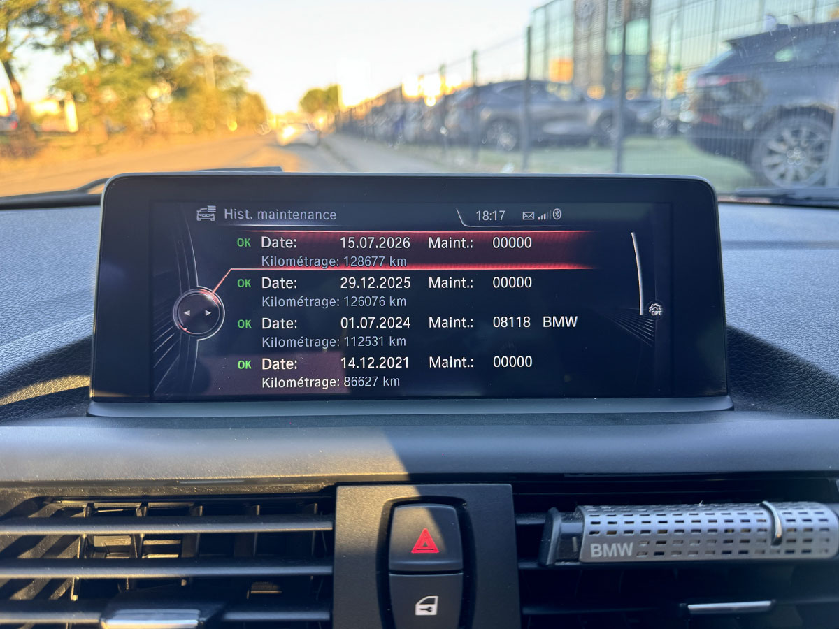 BMW M135i F20 historique de maintenance